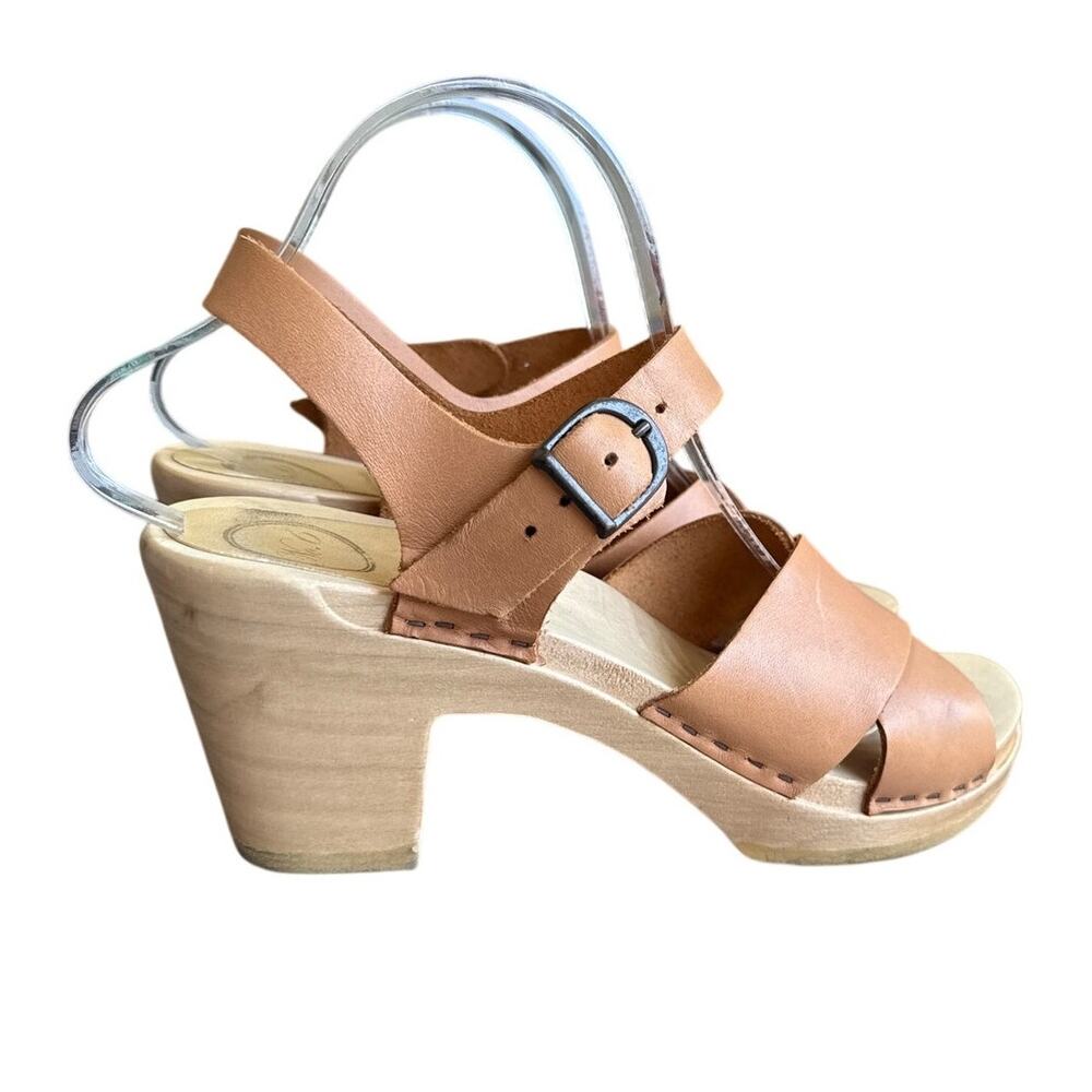No. 6 Store Coco Cross Front Clog on High Heel in Naked Leather Size 40/ US 9.5